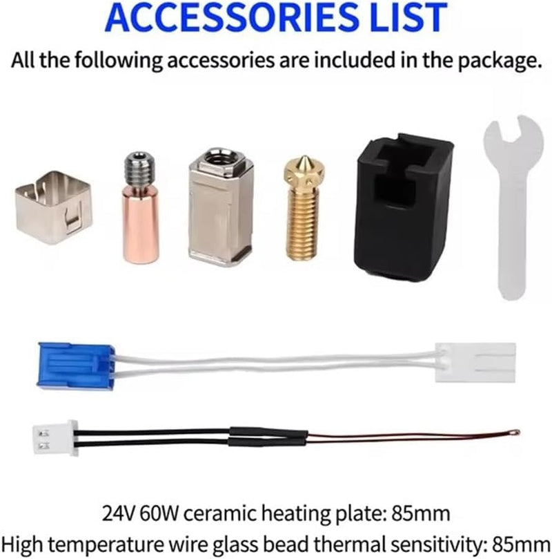 for Artillery Sidewinder X1 X2 Genius Upgrade Hotend Kit,with Heater Cartridge Thermistor All Metal Throat Volcano Nozzle Heating Block Silicone Socks Printer Accessories