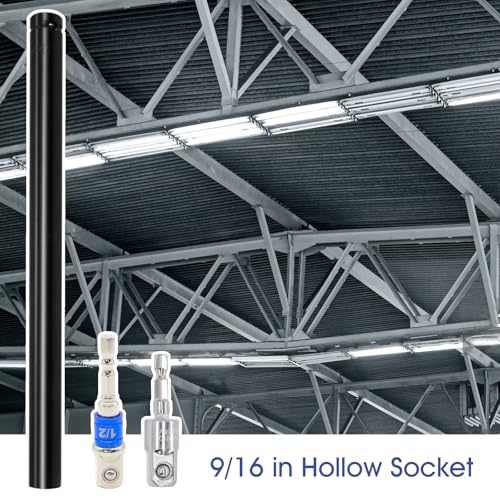 3 Pcs 9/16"(14mm) Power Nut Driver 6'' 8'' & 12'' Length, Nut Runner Hollow Socket with 3 Pcs 1/4" Hex Shank and 360° Rotatable 1/4" Hex Shank, Fit Long Bolts and Ductwork 6'' 8'' & 12''