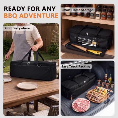 24” Grill Tool Storage with Rigid Bottom Board, BBQ Utensil Bag, Bag Only