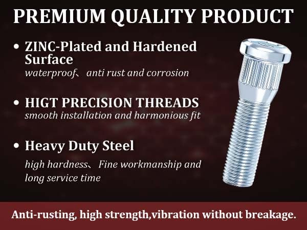 1/2-20 UNF Thread Wheel Stud,Trailer Lug Studs Supports 2000 to 7000lb Axle 24PCS 1/2"-20 Wheel Studs
