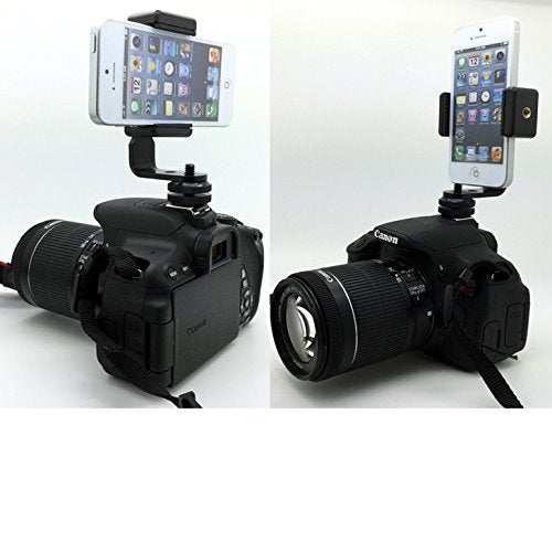 DSLR Hot Shoe Flash Camera Smartphone Live Recording Mount w/360º Rotation Thumb Screw for Apple iPhone 14 13 12 Pro MAX SE Samsung Galaxy S23 S22 One Plus Hot Shoe Mount