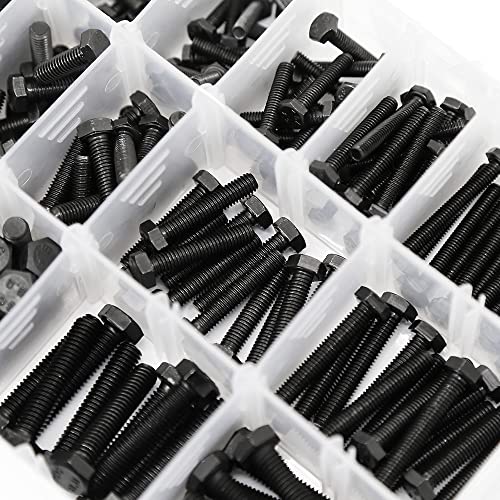 163 Set M4 M5 M6 Heavy Duty Bolts and Nuts Assortment Kit Alloy Steel Grade 8.8 Includes 13 Most Common Sizes M4,M5,M6--163 Set Bolts and Nuts Kit