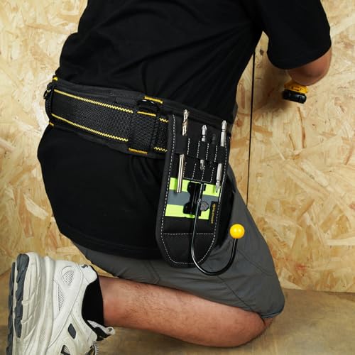Tool Belt Suspenders Work Suspenders for Men Big and Tall + Cordless Drill Holster Hook Drill/Power Tool Holder with Drill Bit Tote