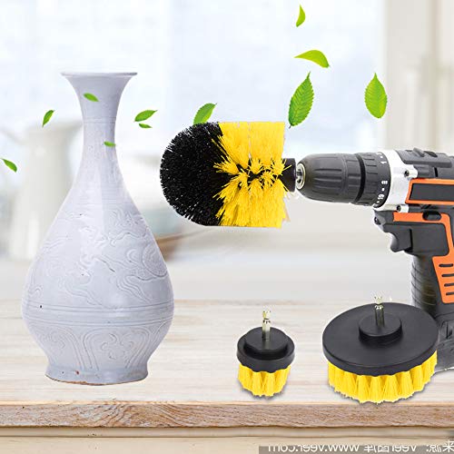 Drill Brush Set, 3 Piece Universal Yellow Cleaning Kit