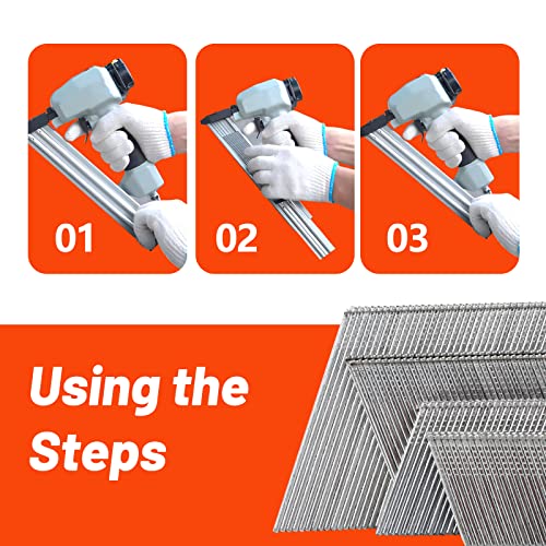 16 Gauge 20-Degree Angled Finish Nails 1-1/2" 3000-Pack Galvanized 1-1/2"-3000 pcs