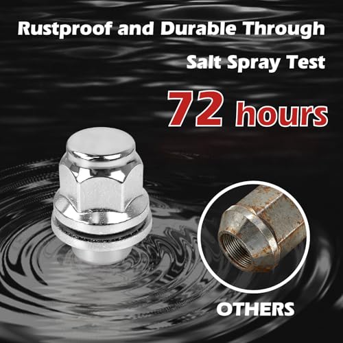 20 Pcs M12x1.25 Lug Nuts Chrome Mag Flat Seat Wheel Lug Nut with Washer M12 x 1.25 20