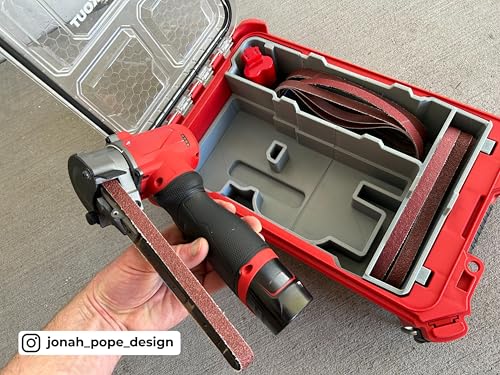 Jonah Pope Design 3D Printed Insert Designed for Milwaukee M12 Bandfile and Milwaukee Packout Organizer (Insert Only) (Black) Black