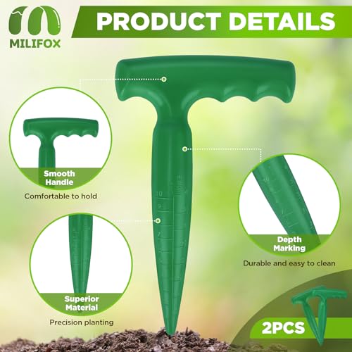 Dibbler Gardening Tool with Measurements - Bulb Planter Tool
