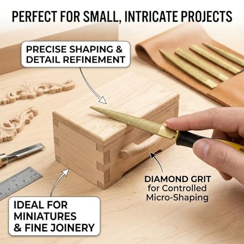 Golden Wood Rasp 6PCS, 4"-6"-8"-10" High Carbon Steel Tapered Rasps File for Sharping Carving Wood Woodworking