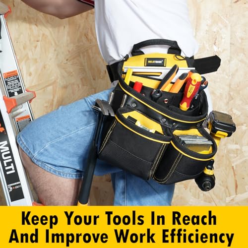 MELOTOUGH Magnetic Tool Belt Suspenders+ Carpenter Tool Pouch with 10 Pockets