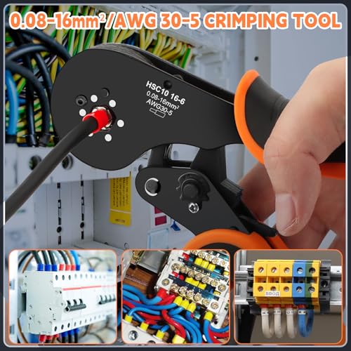 Ferrule Crimping Tool Kit with 2050PCS Connectors,AWG 30-5 2050