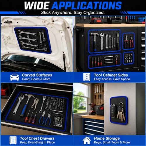 6-Pc Magnetic Tool Mat Set & Magnetic Tool Pad, Pickup Tools