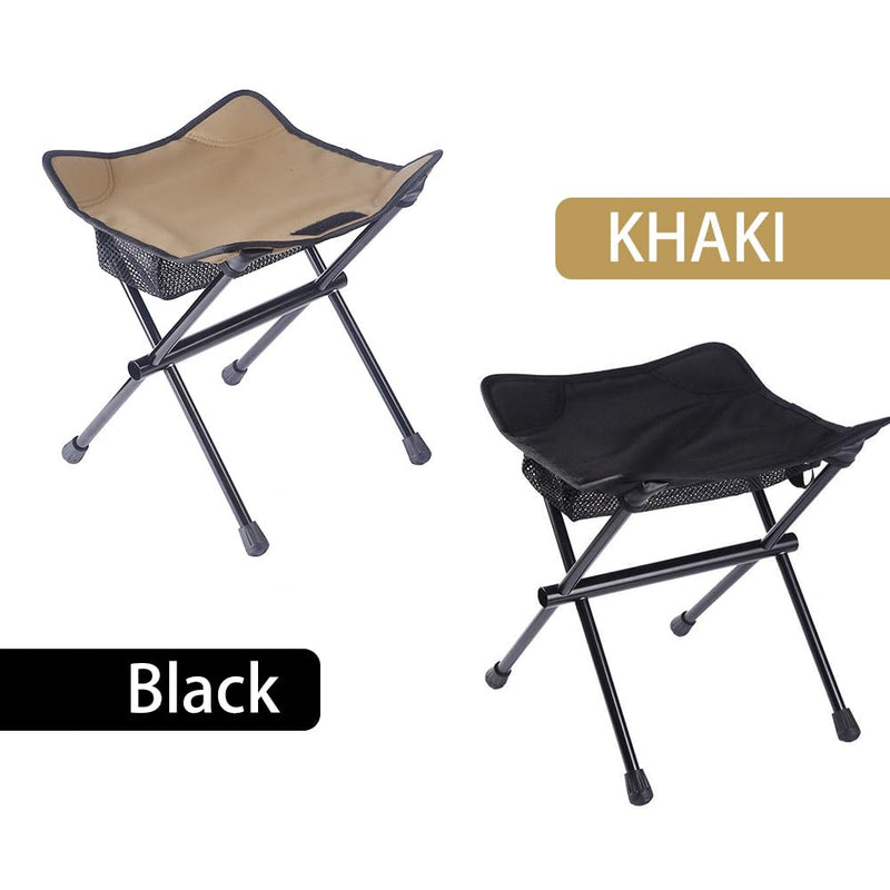 Camping Stool Lightweight Small Folding Chair 13 Inch Portable Folding Stool for Outdoor Walking Hiking Fishing 400 LBS (Stool-Black) Black