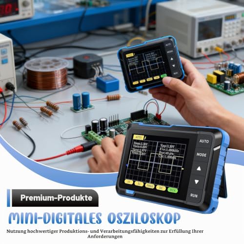 DSO152 Digital Mini Oscilloscope, Digital Oscilloscope 200 KHz with Sampling Rate 2.5 MS/s, 2.8 Inch TFT, Trigger Mode Auto/Nomal/Single for Beginners, DIY, Home Use