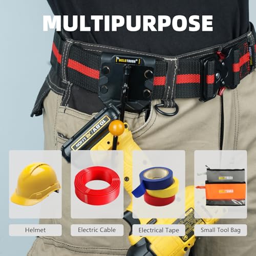 MELOTOUGH Drill Holder for Tool Belt,Drill Belt Clip,Drill Holster,Tape Measure Holder,Tool Belt Hook,Tool Holster,Drill Belt Holder,Cordless Drill Holster Single (Black)