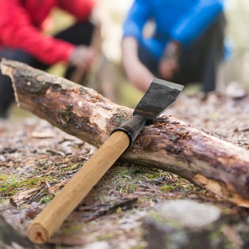 2 Pcs 26.5 Inch Bark Spud Debarking Tool Long Steel Curved Blade Log Peeler Tools with Comfortable Wooden Handle, Bark Removal Stripping Tool for Logs Without Damaging Wood 1