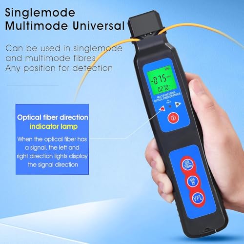 Rechargeable Live Fiber Optic identifier A-40A 800~1700nm wavelength Response Range,for 0.25 0.9 2.0 3.0mm, Single/Multi-Mode Universal, with LED Function and 1 FC-LC Adapter