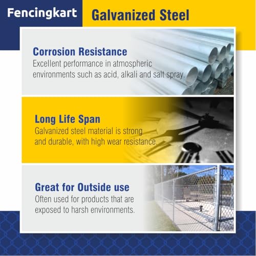 Galvanized Carriage Bolts & Nuts Set for Chain Link Fence, 25 Pieces (3/8" x2-1/2) 3/8"x2-1/2"
