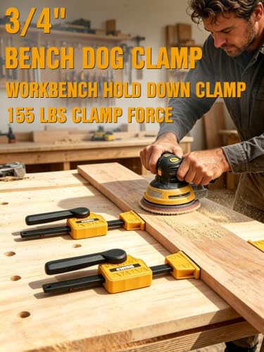 EWORK 3/4" Bench Dog Clamp, Workbench Hold Down Clamp, 155 Lbs Clamp Force 3/4" (19mm) 2