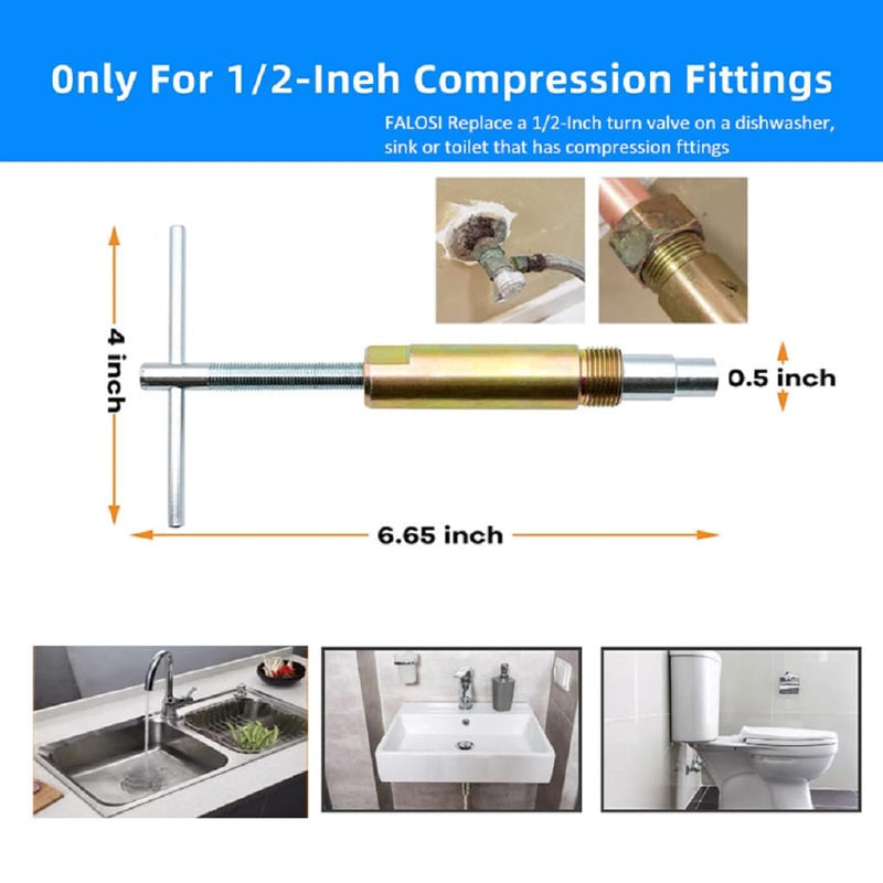 Compression Sleeve Puller Tool Remove Nut & Ferrule Of Pipe 03943- Sleeve Remover for 1/2-Inch Compression Fittings Only Corroded & Frozen Supply Stops Plumbing Tools Compression Ring Removal Tool