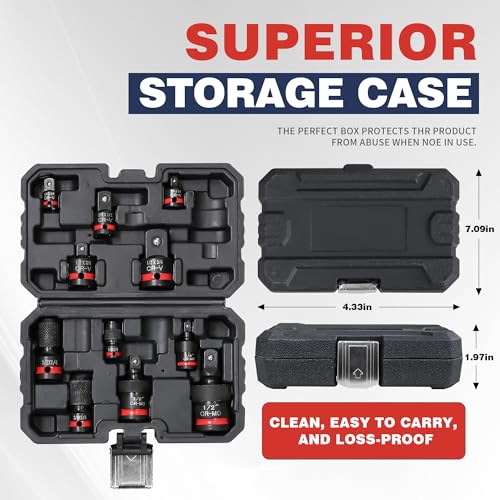11-Piece Impact Socket Adapter Set, 1/4" 3/8" 1/2" Drive