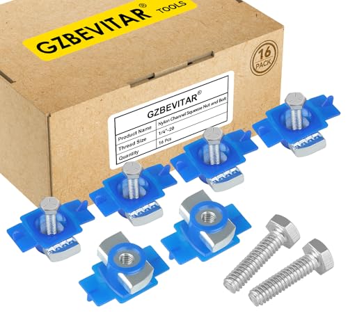 1/4"-20 Nylon Channel Squeeze Nut and Bolt - 16 Pack, 1/2″ Drive 3/4″ (19mm) Strut Channel Impact Socket