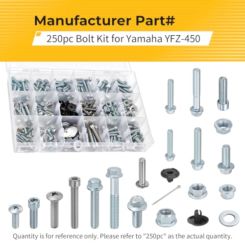 M MATI 250pc Maintenance Upkeep & Restoration Bolt Kit for Yamaha YFZ 450 YFZ450 ATV Quad