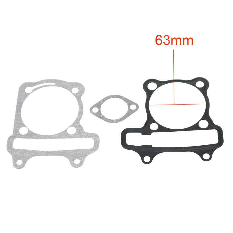 GY6 180cc 63mm Cylinder Gasket Set for 157QMJ Based Engine Scooter Moped ATV - Cylinder Head and Base Gaskets,Tensioner Gasket GY6 63mm-180cc