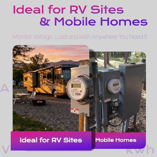 Digital Electric Sub Meters for Landlords, 120/240V CL200 Single Phase 3 Wire, Electricity Usage Meter, Power Energy Meter, kWh Sub Meter, ANSI Form 2S Electric Submeters for RV Power, Rental Units