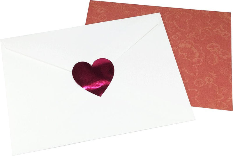 Metallic Rose Heart Stickers Valentine's Day Crafting Scrapbooking 1.5 Inch 500 Adhesive Stickers Metallic Rose