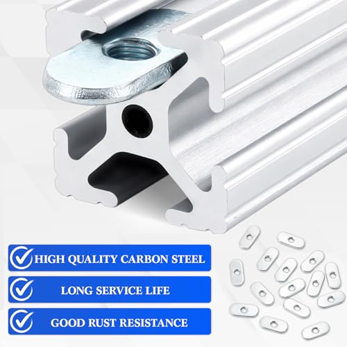 200 Pcs M6 x 1.0 Centered Slide-in T-Nuts for 10 Series T-Slot