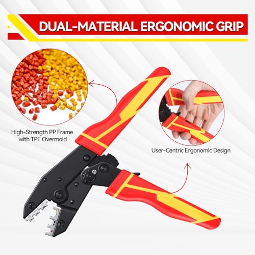 Ratcheting Wire Crimping Tool Set with 6 Jaws