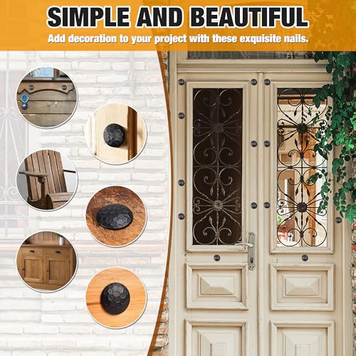 60 Pcs 1.5 Inch Clavos Iron Decorative Nails, Iron Antique Clavos Fasteners 1.5 Inch Round 60Pcs