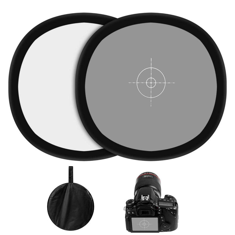 Gray/White Balance Card,24x24Inch (60x60cm) Portable Focus Board Two Sides Double Face 18% Grey/White Balance Reference Card with Carry Pouch for Canon Nikon Sony 60x60cm