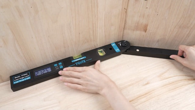 Digital Angle Finder 225° with Laser Guide, Backlit LCD & Bubble Levels