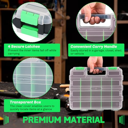 ‎weyleity Small Parts Organizer | Storage Case Tools Box Organizer 34-Compartments
