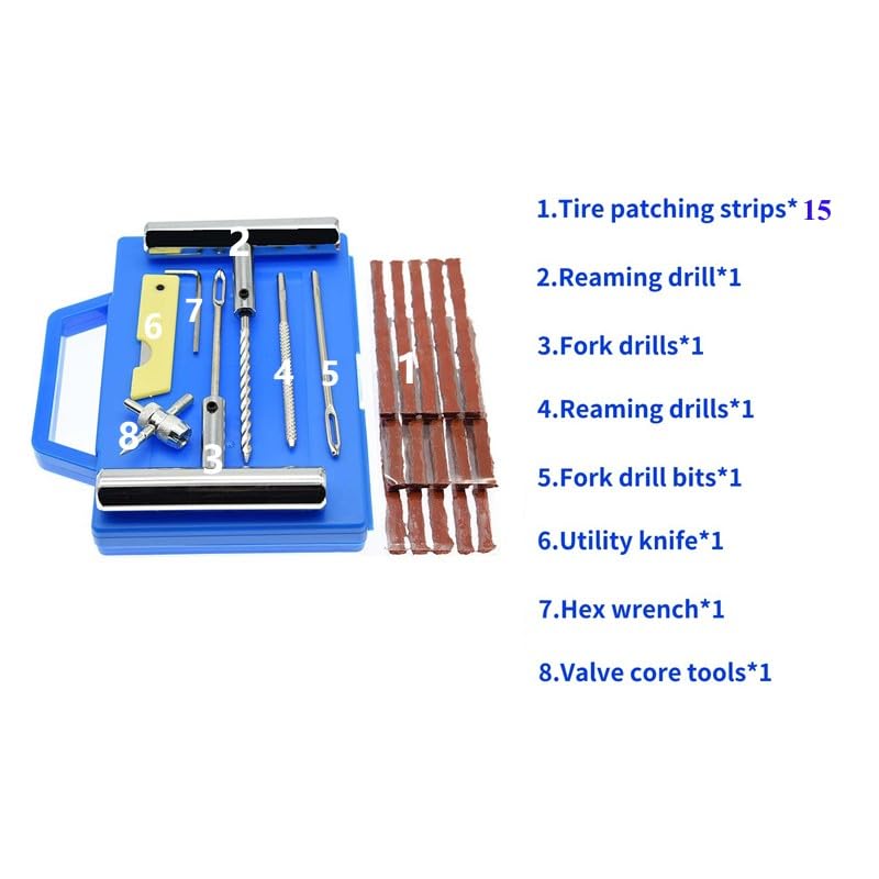 22pcs Tire Repair Kit, Heavy Duty Tire Plug Kit, Heavy Duty Tire Repair Tools & Tire Repair Set for Car, Truck, ATV, RV, SUV,Lawn Mower,Motorcycle,Tractor, Trailer