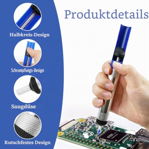 Desoldering Pump, Lead-Free Solder Wire, Micro Shear Wire Cutter Pliers, Desoldering Wire, 5-Piece Desoldering Pump Set, for Repair, Electric Soldering, DIY