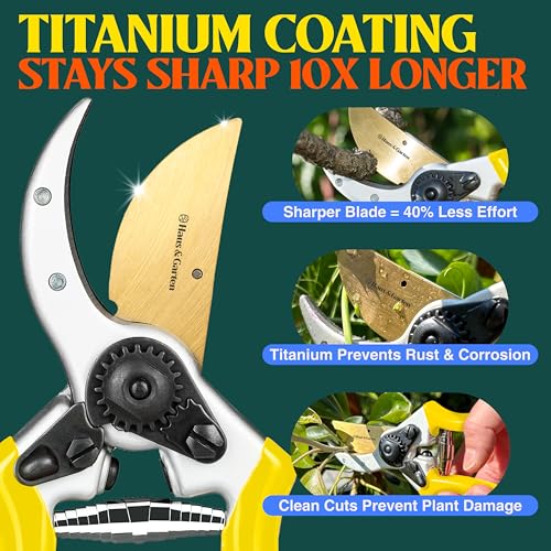 Haus & Garten ClassicPRO Titanium Bypass Pruning Shears and Replacement Blade Bundle