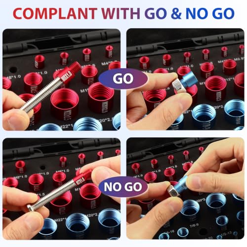 76Pcs Thread Gauge, Inch & Metric Nut Bolt Thread Checker Tool 76 PCS