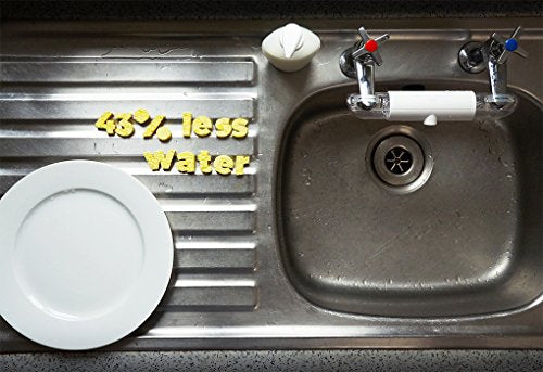 Adaptor for Sinks with Separate TAPS, for Mixing hot and Cold Water in Kitchen & Bathroom. This Connector Helps Save Water (White) Medium White
