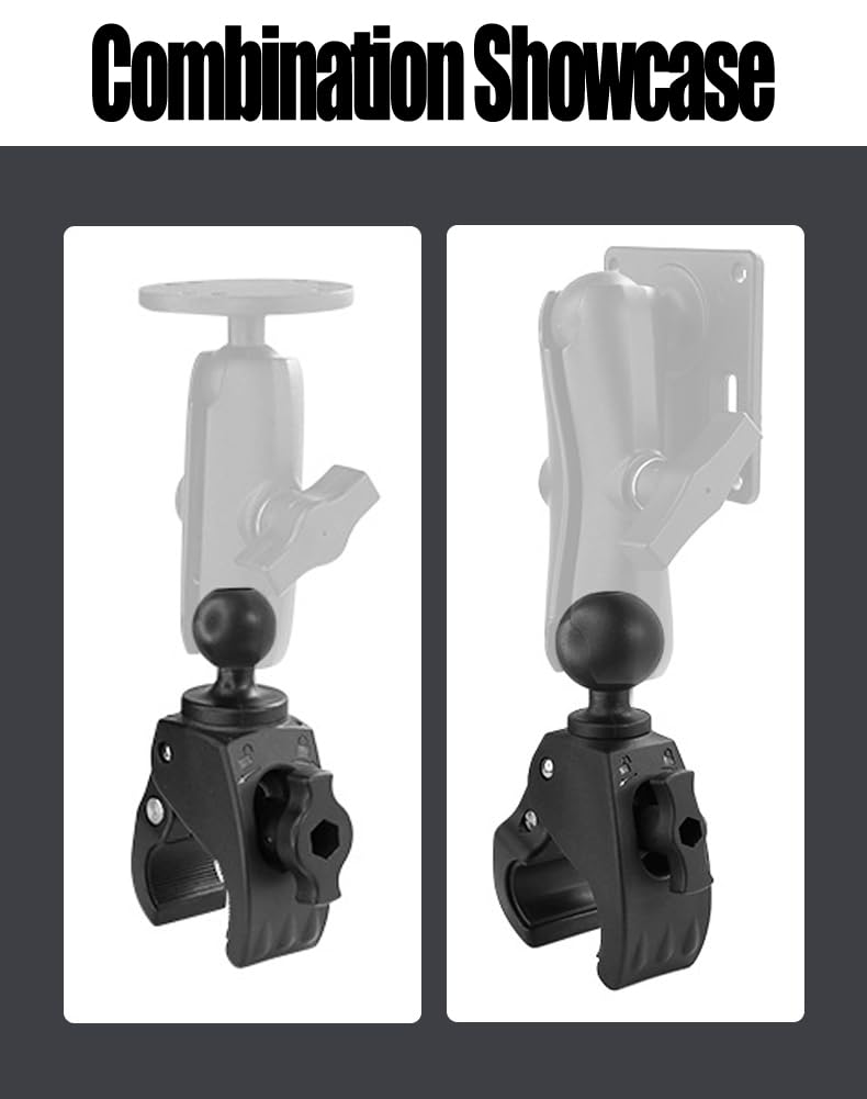 Strg C Size 1.5"" Ball Mounts Ball Base with Big Clamp, Ball Mount Base Compatible with RAM and 1.5 Inch Ball Double Socket Arm Systems from Arkon, iBolt and Tackform Enterprise Series, Black 1.5" Big Clamp Base