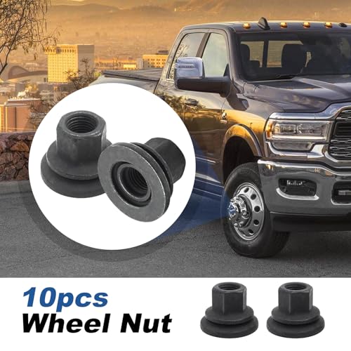 Saihisday Wheel Nut 10Pcs 611-936 6509424AA Wheel Nut, Lug Nuts Replacement for Dodge Ram 3500 4500 5500 Models, Replaces 6509424AA