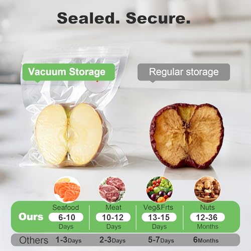 Portable Vacuum Sealer Rechargeable & Cordless Design Handheld Vacuum Sealer with Visible Water Tank,15 Reusable Vacuum Bags for Dry & Moist Food Preservation & Preservation Cooking