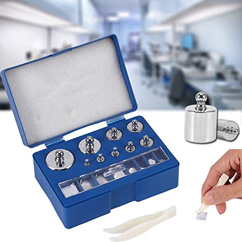 Calibration Weights Set, 17 Pieces, 10 mg-100 g Weight, Stainless Steel, Precision Accurate Calibration Weights, with Tweezers + Storage Box, for Laboratory, Jewellery, Educational Tool