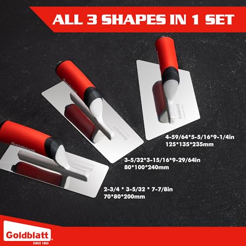 Goldblatt 3 Pieces Venetian Plaster Trowel Set, Drywall Tools for Finishing