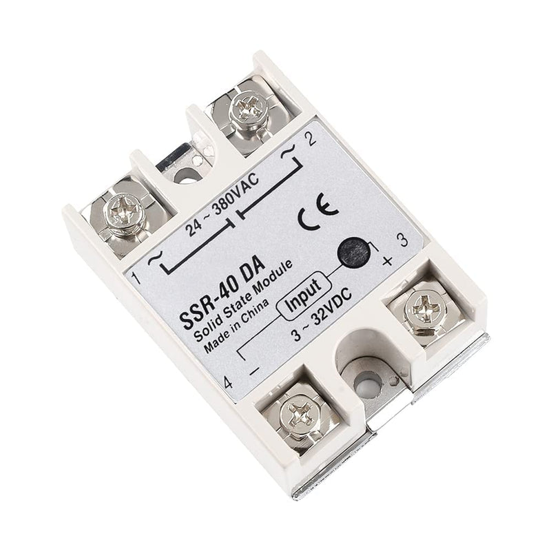 diymore 2PCS Solid State Relay Module with Plastic Cover,SSR-40DA 3-32V DC Input 24-380V AC Output 2PCS 40DA