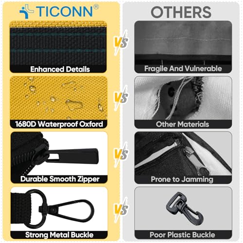 TICONN 9PK Tool Pouches with Zipper, Waterproof 1680D Oxford Small Tool Bag Colored, 9 Pack Combo