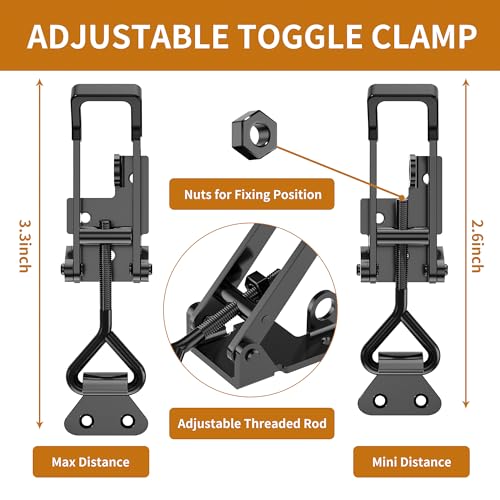 8Pack Heavy Duty Toggle Clamp Latch 4003 Style Pull Clamp Black for Smoker 6Pack