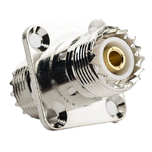 DHT Electronics 2PCS RF coaxial coax adapter UHF female to female SO-239 SO239 with panel